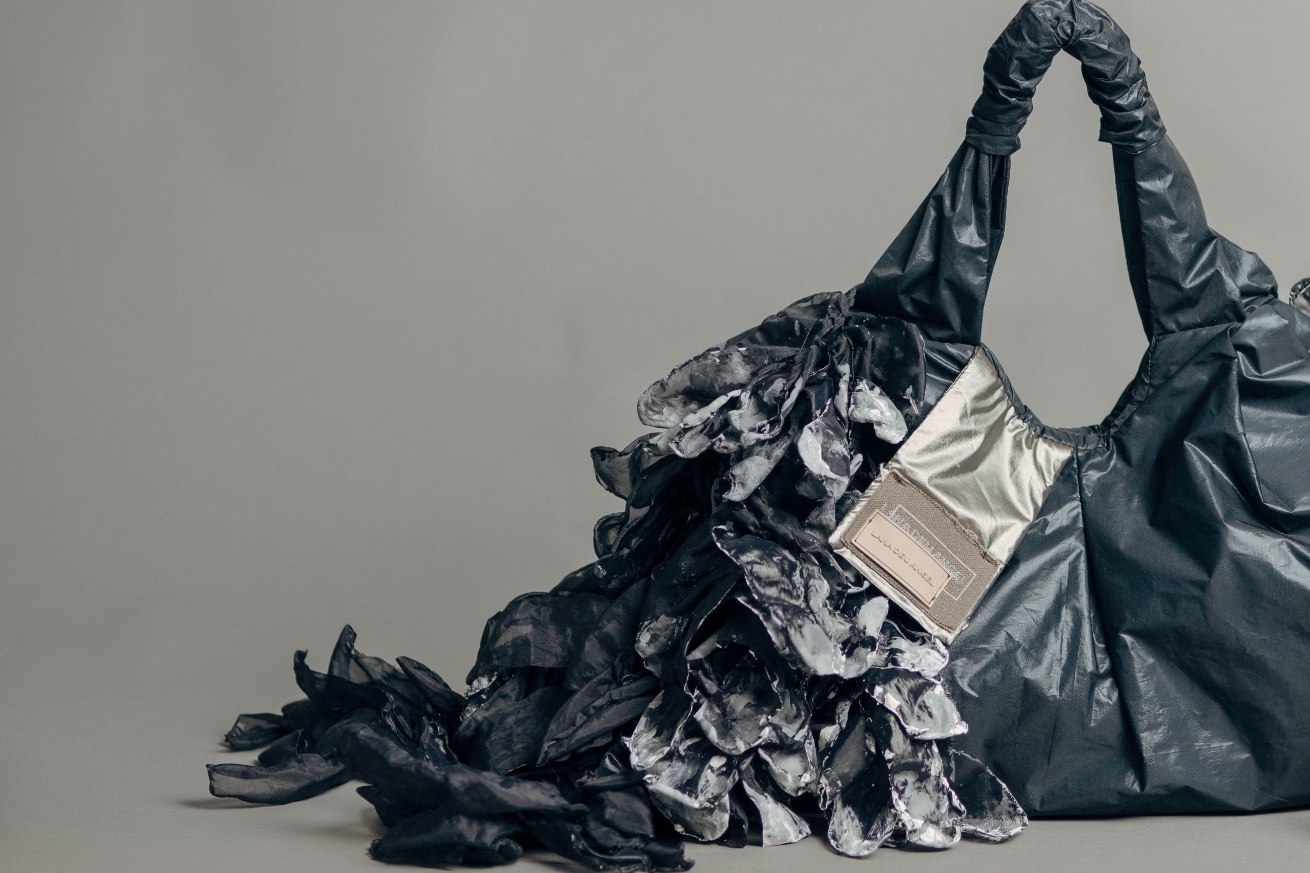 Taffeta Dark Blue Shoulder Bag